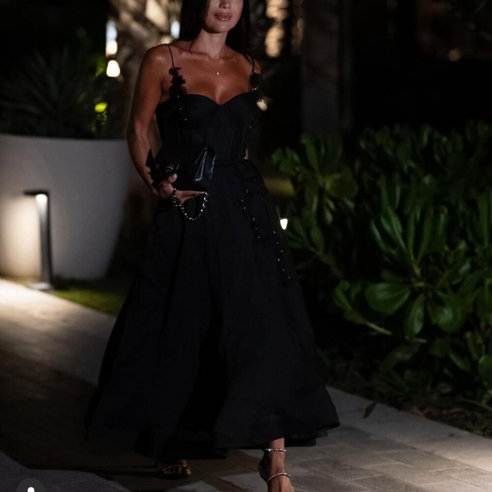 ZIMMERMANN NATURA BLACK CORSET MIDI DRESS - Picture 4 of 17